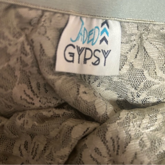 Jaded Gypsy green lace ruffle tiered skirt one size boho bohemian - Picture 3 of 7